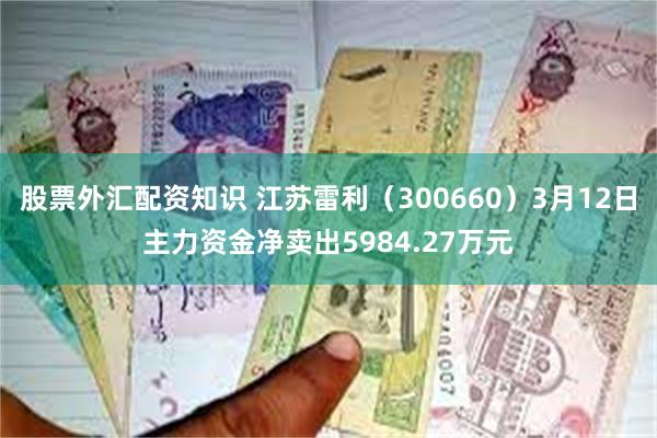 股票外汇配资知识 江苏雷利（300660）3月12日主力资金净卖出5984.27万元