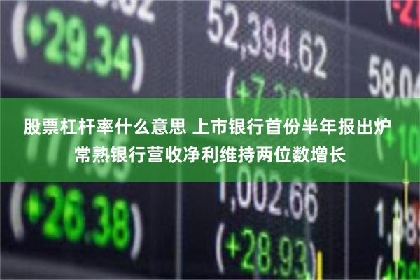股票杠杆率什么意思 上市银行首份半年报出炉 常熟银行营收净利维持两位数增长