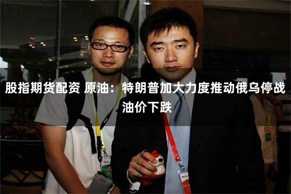 股指期货配资 原油：特朗普加大力度推动俄乌停战 油价下跌
